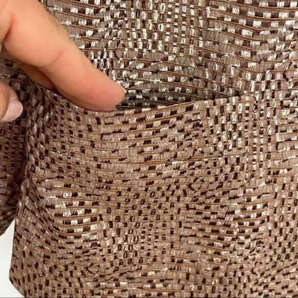 Lafayette 148 Crop Blazer Brown Print Size 18 - Picture 8 of 11